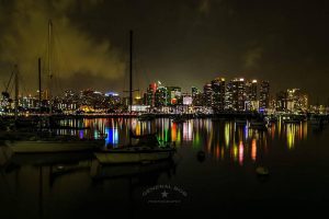 General Bob Felderman earned first place with his long exposure photo of the San Diego city skyline and marina during a Padre game.